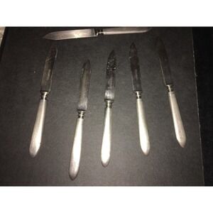1835 R WALLACE 5 SMALL FRUIT KNIVES 6"